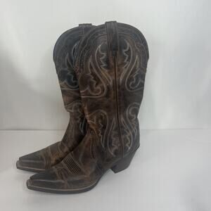 Rustic Western Leather Ankle Boots